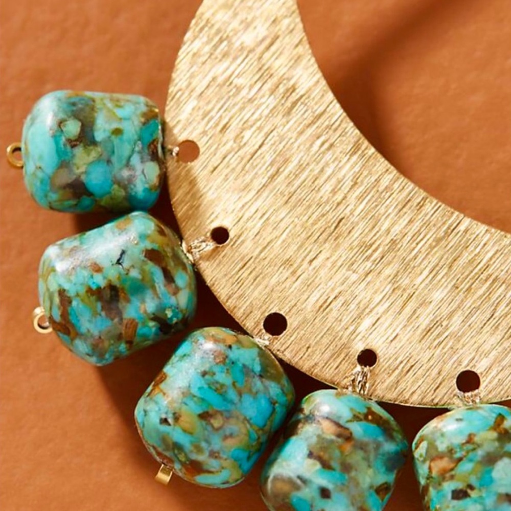 πΊπHPππΊ NWT Anthropologie Michaela Turquoise Chandeliers - Picture 3 of 16